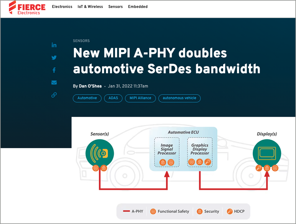 Recent Updates To MIPI I3C Basic, A-PHY And CSI-2 Gain Media Attention